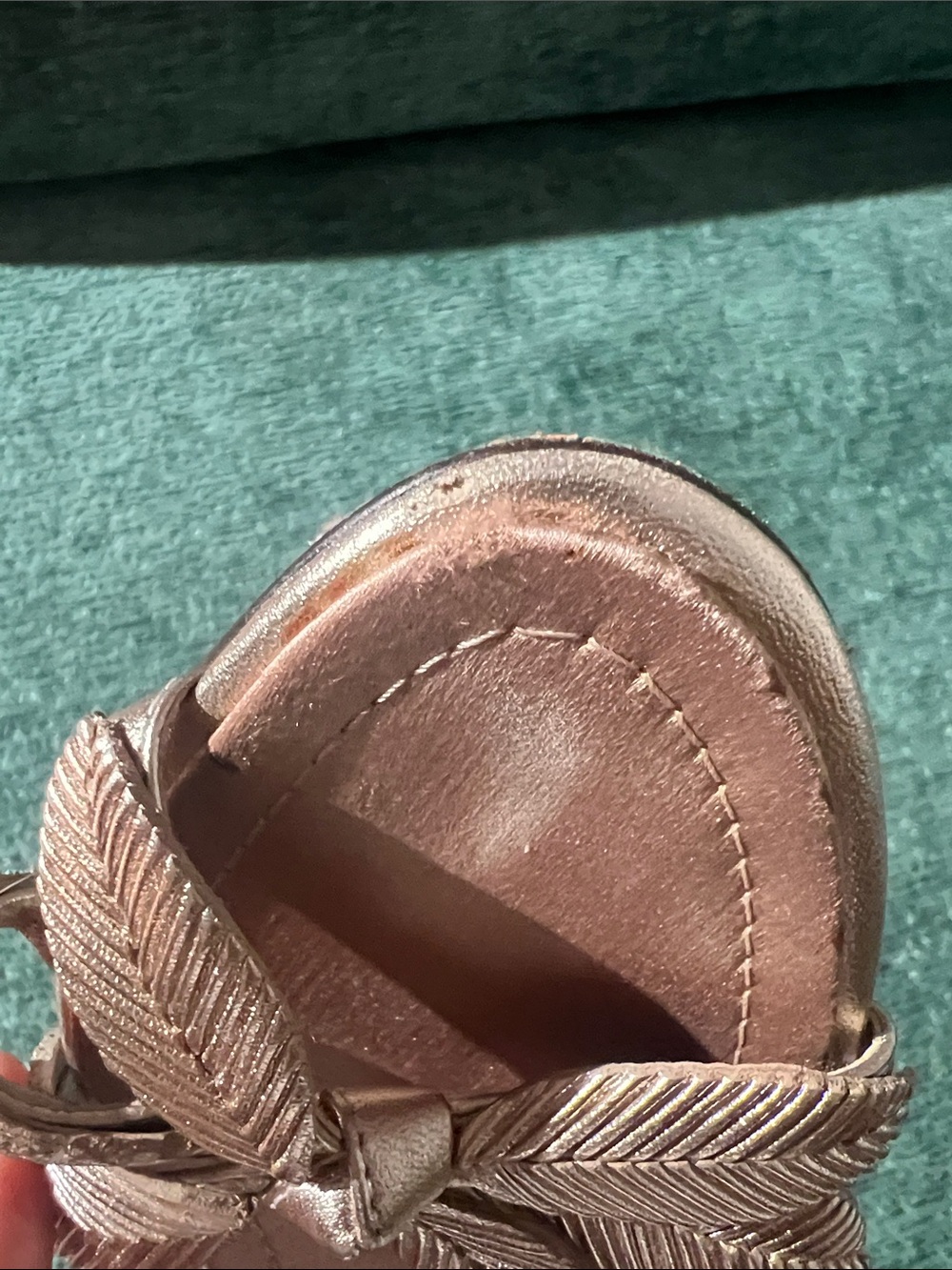 Giuseppe Zanotti Metallic Gold Leaf-Accent Slide Mules - Picture 4 of 5